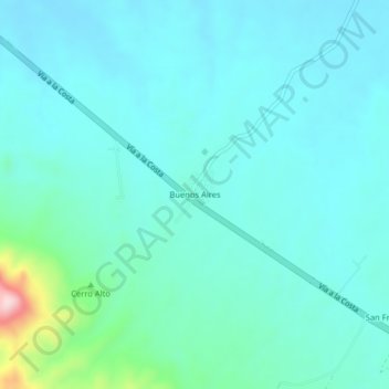 Mappa topografica Buenos Aires, altitudine, rilievo