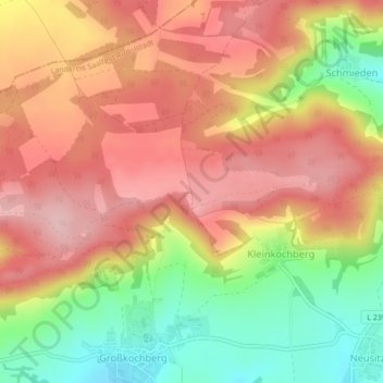 Mappa topografica Am Luisenturm, altitudine, rilievo