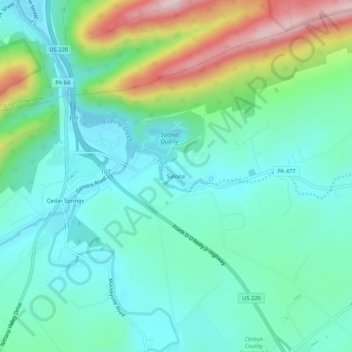Mappa topografica Salona, altitudine, rilievo