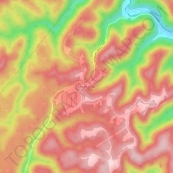 Mappa topografica Mount Olive, altitudine, rilievo
