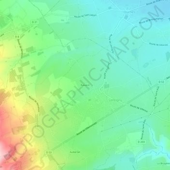 Mappa topografica Ravatet, altitudine, rilievo