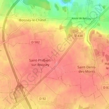 Mappa topografica La Mare Ibert, altitudine, rilievo