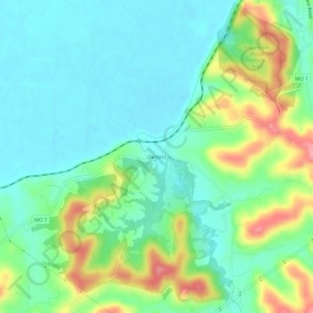Mappa topografica Oetters, altitudine, rilievo