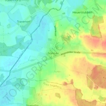 Mappa topografica Gnissau, altitudine, rilievo