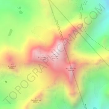 Mappa topografica Condoriri, altitudine, rilievo