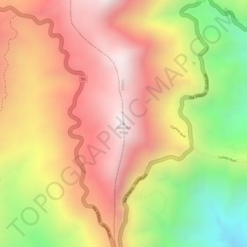 Mappa topografica Alto del Trigo, altitudine, rilievo
