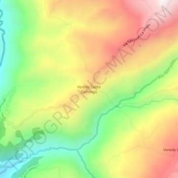 Mappa topografica Vereda Santo Domingo, altitudine, rilievo