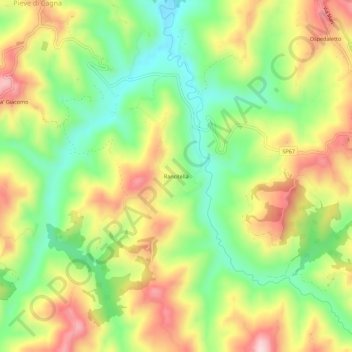 Mappa topografica Rancitella, altitudine, rilievo