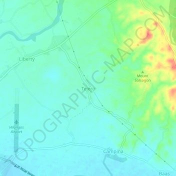 Mappa topografica Tejero, altitudine, rilievo