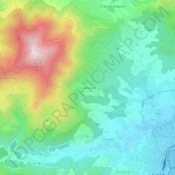 Mappa topografica Les Baraques, altitudine, rilievo