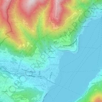 Mappa topografica Casnedo, altitudine, rilievo