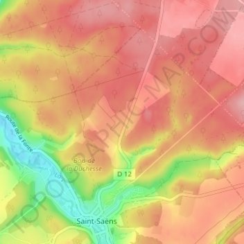 Mappa topografica Le Lihut, altitudine, rilievo