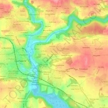 Mappa topografica Saint-Jean, altitudine, rilievo