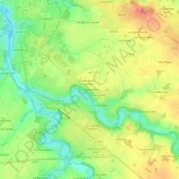 Mappa topografica La Faubretière, altitudine, rilievo
