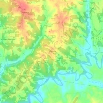 Mappa topografica Campbell, altitudine, rilievo