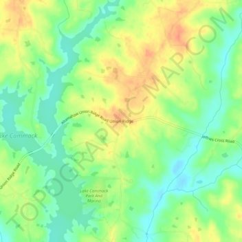 Mappa topografica Union Ridge, altitudine, rilievo