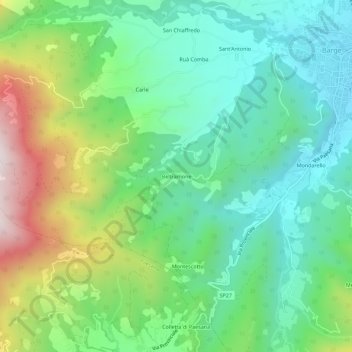 Mappa topografica Beltramone, altitudine, rilievo
