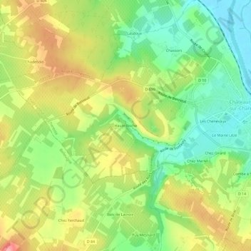Mappa topografica Haute Roche, altitudine, rilievo