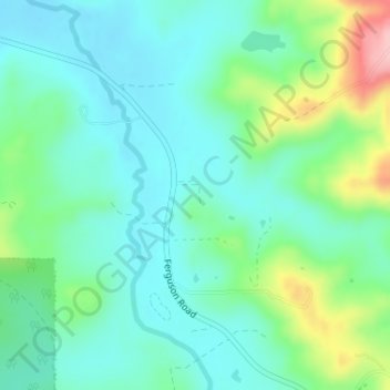 Mappa topografica Ferguson Valley, altitudine, rilievo
