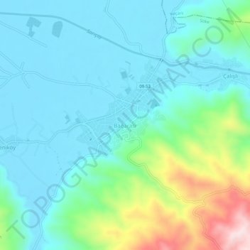 Mappa topografica Bağarası, altitudine, rilievo
