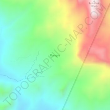 Mappa topografica Burgos, altitudine, rilievo