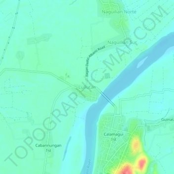 Mappa topografica Lullutan, altitudine, rilievo