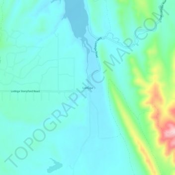 Mappa topografica Lodoga, altitudine, rilievo
