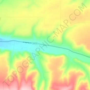 Mappa topografica Pataha, altitudine, rilievo