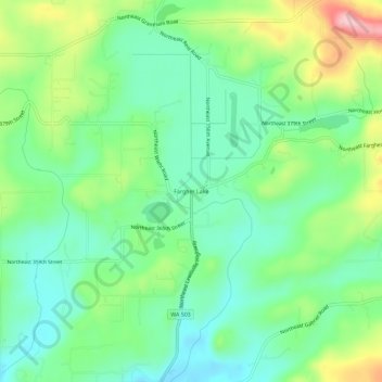 Mappa topografica Fargher Lake, altitudine, rilievo