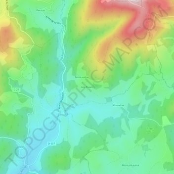 Mappa topografica Les Praies, altitudine, rilievo