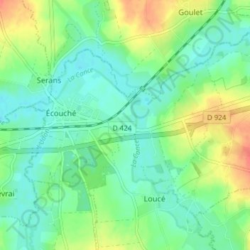 Mappa topografica Les Hazes, altitudine, rilievo