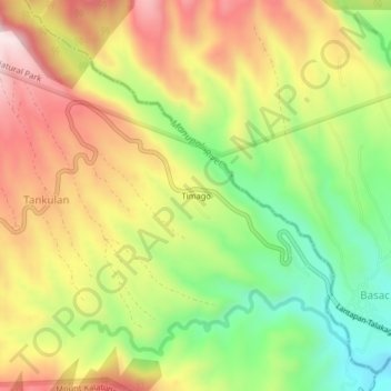 Mappa topografica Timago, altitudine, rilievo