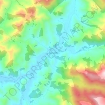 Mappa topografica Catuçaba, altitudine, rilievo