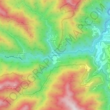Mappa topografica Quintodecimo, altitudine, rilievo