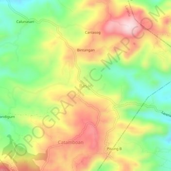 Mappa topografica Basac, altitudine, rilievo