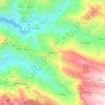 Mappa topografica El Carrizal, altitudine, rilievo
