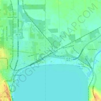 Mappa topografica Border City, altitudine, rilievo