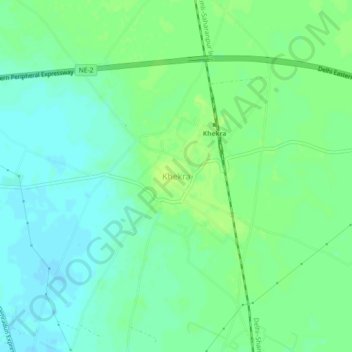 Mappa topografica Khekra, altitudine, rilievo