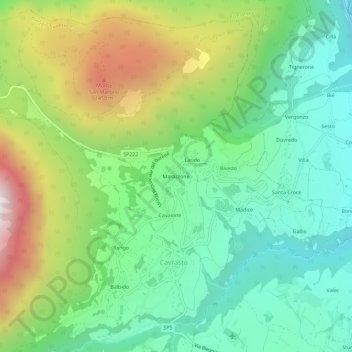 Mappa topografica Marazzone, altitudine, rilievo