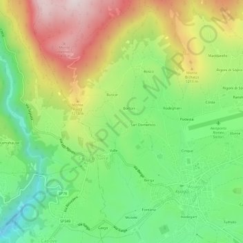 Mappa topografica Lamara, altitudine, rilievo