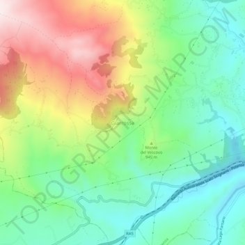 Mappa topografica Giarrossa, altitudine, rilievo