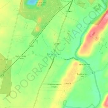 Mappa topografica Buckeystown, altitudine, rilievo