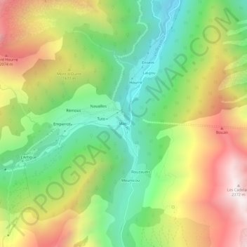 Mappa topografica Marc, altitudine, rilievo