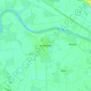 Mappa topografica Intschede, altitudine, rilievo