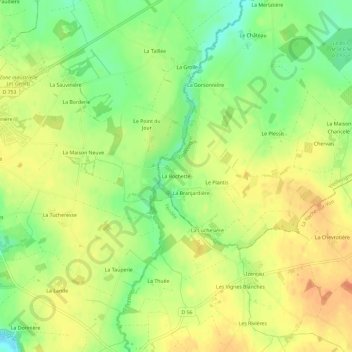 Mappa topografica La Rochette, altitudine, rilievo