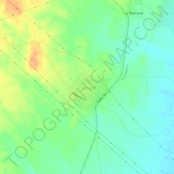 Mappa topografica Cascajal, altitudine, rilievo