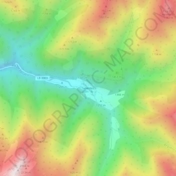 Mappa topografica Salientes, altitudine, rilievo