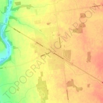 Mappa topografica Lucan, altitudine, rilievo