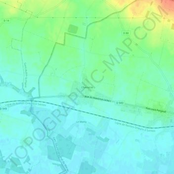 Mappa topografica Chevrette, altitudine, rilievo