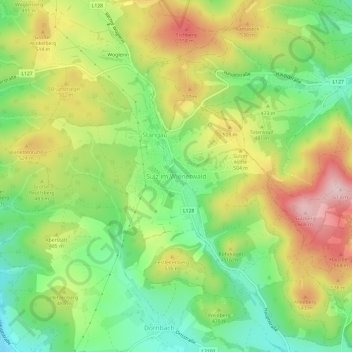 Mappa topografica Sulz im Wienerwald, altitudine, rilievo